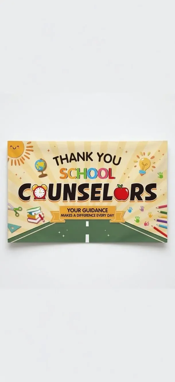 School Counselor Appreciation Backdrop Banner – Thank You School Counselors